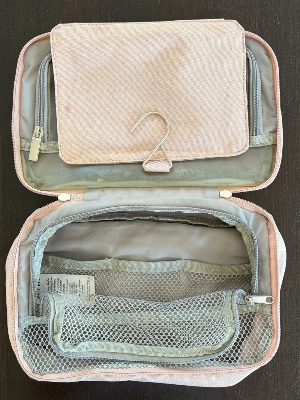 West Elm Pink Travel Toiletry Bag - Hanging Cosmetic Organizer